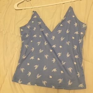 Rose print crop top